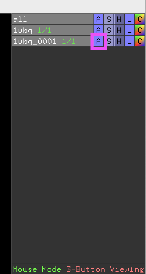 Good Image 1: Opening the Action menu Example of a good image: Opening the Action menu in PyMOL